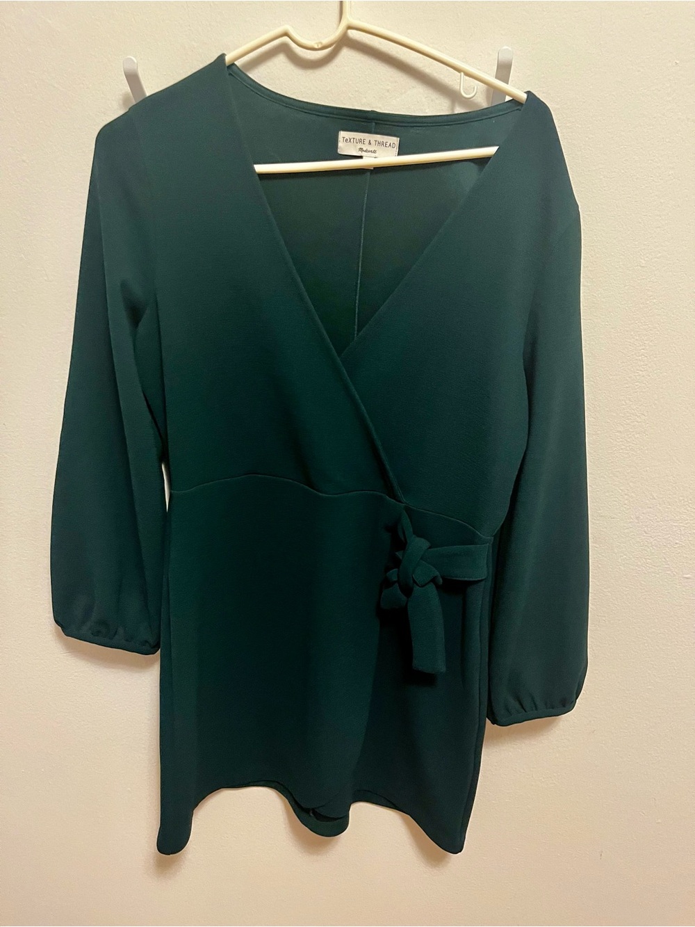 Madewell Green Wrap Dress with Tie